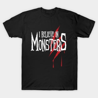 I Believe In Monsters - White Logo T-Shirt